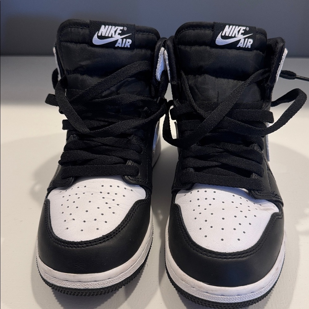 Nike Kids Black and White High-Top Air Jordan Sneakers - Picture 2 of 9